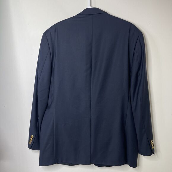 Lauren Ralph Lauren Jacket Men’s 46L Navy Blue Lined Wool Gold Tone Buttons - Picture 5 of 15